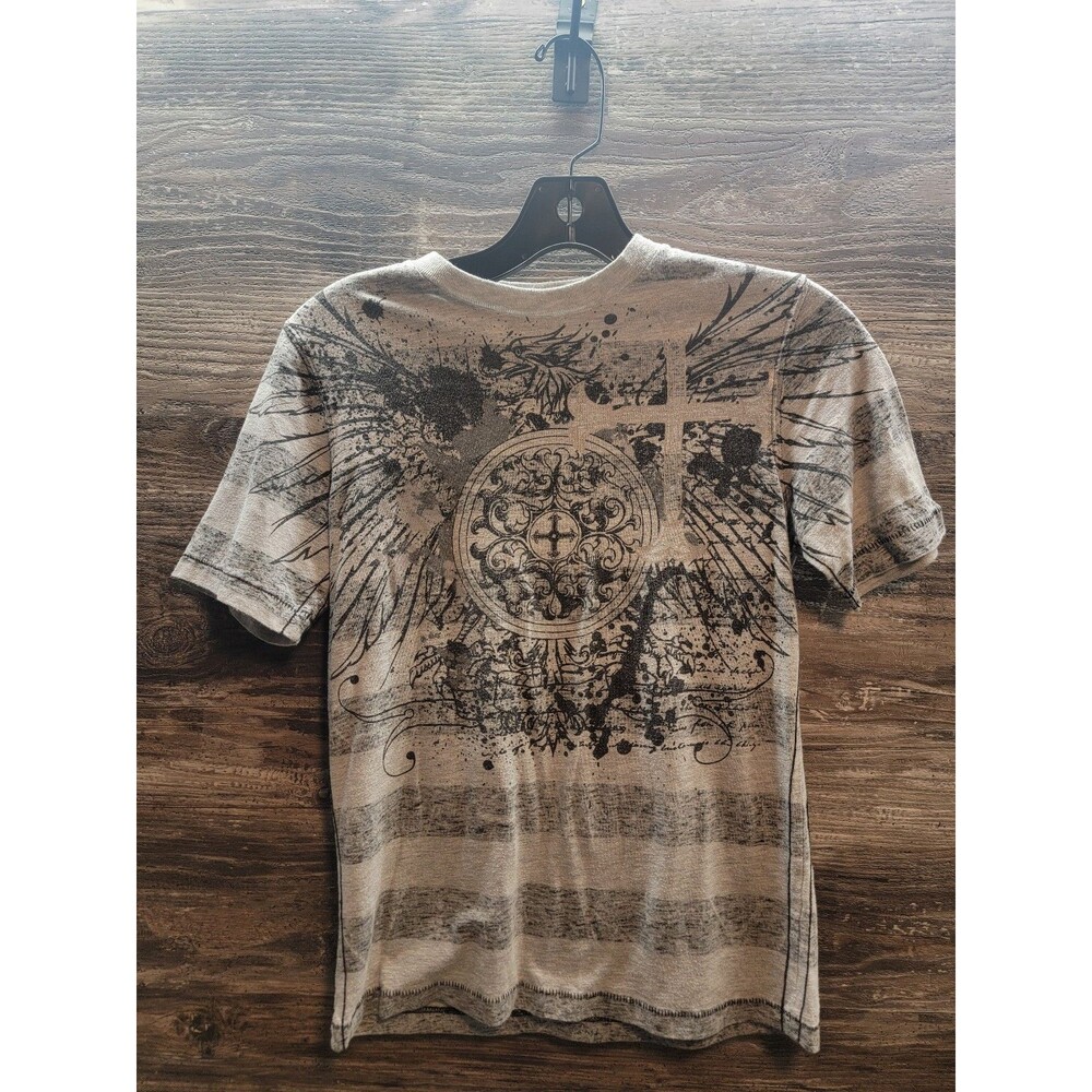 Boy's Helix Gray Pullover Crew Neck Graphic T-shirt, Sz MED 10/12